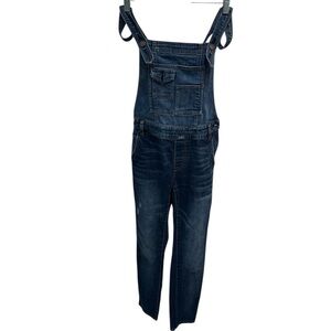 Free People Size 25 Distressed Stretch Denim Overalls Western Country Boho